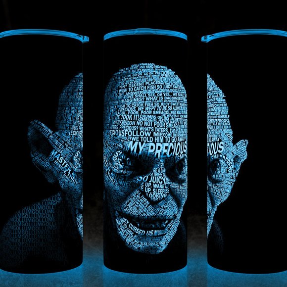Glow in the Dark Gollum Lord of the Rings Cup Mug Tumbler 20oz - Picture 1 of 2